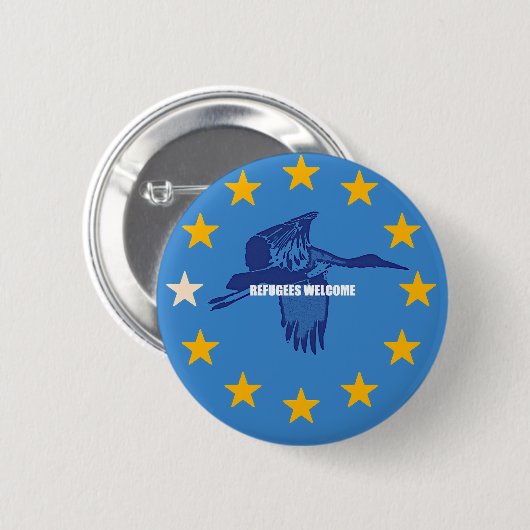 refugees welcome button (Vorne & Hinten)