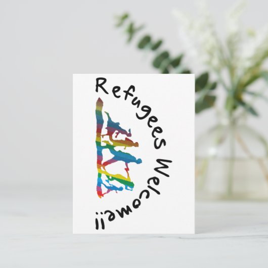 Refugees Welcome Postkarte (Stehend Vorderseite)