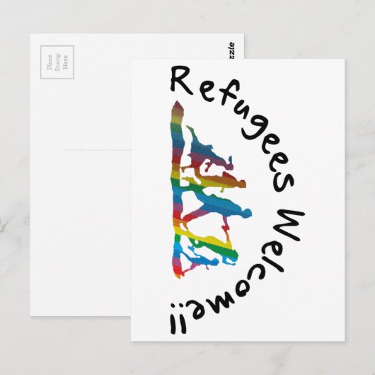 Refugees Welcome Postkarte (Vorne/Hinten)
