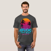 Refugio Staat Beach California Retro Wave 80er T-Shirt (Vorne ganz)