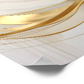  Regal Abstraction: A White Rose Embracing Golden  Poster (Ecke)