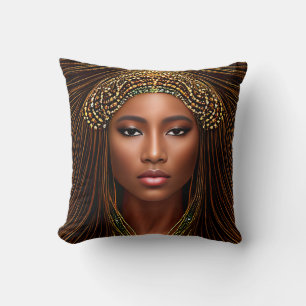 Regal African Beauty: Schwarze Geschichte feiern Kissen
