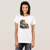 Regal African Lion Ruhen auf einem Felsen - Wasser T-Shirt (Vorne ganz)