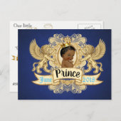 Regal African Prince|Royal Blue & Gold Einladungspostkarte (Vorne/Hinten)