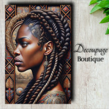 Regal African Queen Decoupage