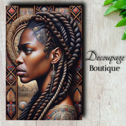 Regal African Queen Decoupage Seidenpapier
