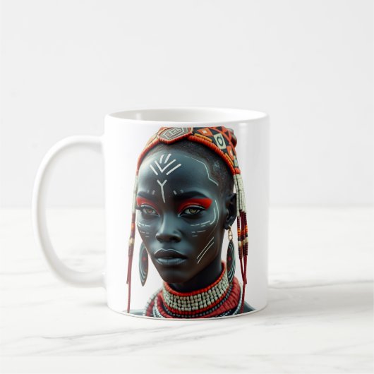 Regal African Tribal Beauty Tasse | afrozentrisch (Links)