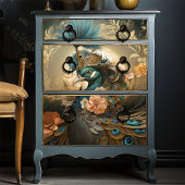 Regal Anthropomorphe Viktorianische Pfauenentstehu Seidenpapier