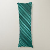 Regal Aquamarin gestreiftes grünes Kissen (Vorderseite Vertikal)