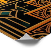 Regal Art Deco Hound Dog Gold Silhouette Poster (Ecke)