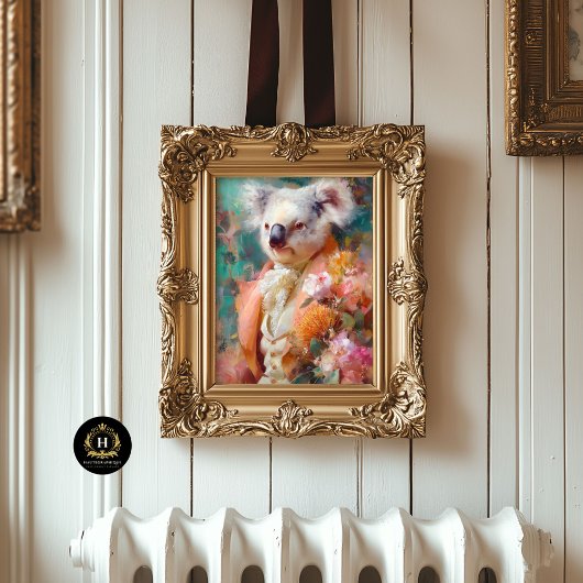 Regal australische Koala in Floral Anzug Decoupage Seidenpapier