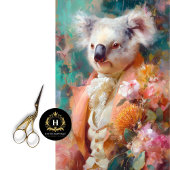 Regal australische Koala in Floral Anzug Decoupage Seidenpapier