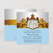 Regal Baby Blue Prince Baby Shower Einladung (Vorne/Hinten)