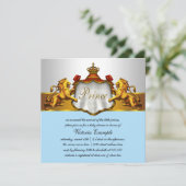 Regal Baby Blue Prince Baby Shower Einladung (Stehend Vorderseite)