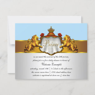 Regal Baby Blue Prinz Baby Shower Einladung