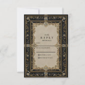Regal Baroque Celestial Wedding RSVP Karte (Vorderseite)