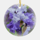 Regal Bearded Iris - Lila & weiß Keramik Ornament (Vorne)