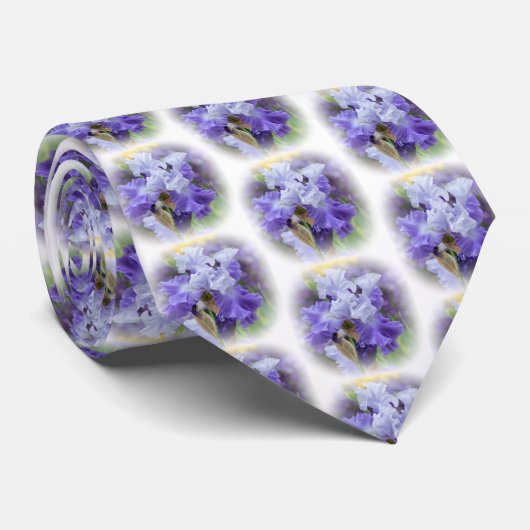 Regal Bearded Iris - Lila & weiß Krawatte (Gerollt)