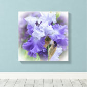 Regal Bearded Iris - Lila & weiß Leinwanddruck (Insitu (Holzboden))