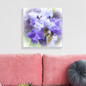 Regal Bearded Iris - Lila & weiß Leinwanddruck (Insitu (Wohnzimmer))