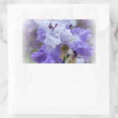 Regal Bearded Iris - Lila & weiß Rechteckiger Aufkleber (Tasche)