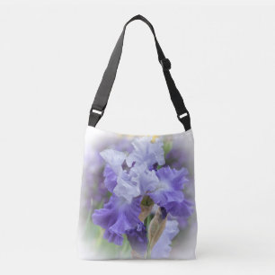Regal Bearded Iris - Lila & weiß Tragetaschen Mit Langen Trägern