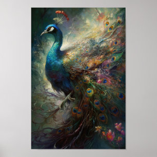 Regal Beauty Peacock Poster