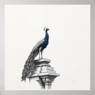 Regal Beauty: Pfauen Kunst Poster
