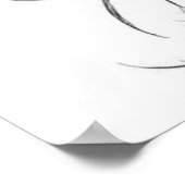 Regal Beauty: Pfauenkohle Kunst Poster (Ecke)