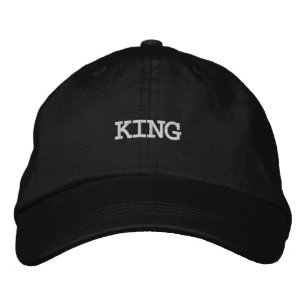Regal Black Adjustable Cap mit eleganter King Prin Bestickte Baseballkappe