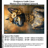 Regal Black Cat in Gold Portrait EB3L Decoupage Seidenpapier