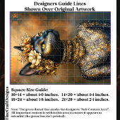 Regal Black Cat in Gold Portrait EB3R Decoupage Seidenpapier