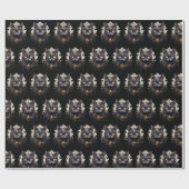 Regal Black Cat Rhinestones Muster Halloween Geschenkpapier (Flach)