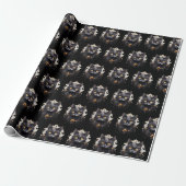 Regal Black Cat Rhinestones Muster Halloween Geschenkpapier (Ungerollt)