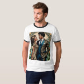 Regal Black Couple Verziert Fashion Tshirt (Vorne ganz)