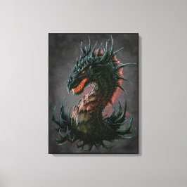 Regal Black Dragon Head - Vollfarbigkeit Leinwanddruck