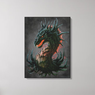 Regal Black Dragon Head - Vollfarbigkeit Leinwanddruck