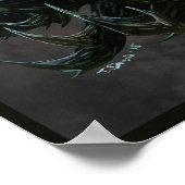 Regal Black Dragon Head - Vollfarbigkeit Poster (Ecke)