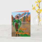 Regal Black Frauan | Happy Thanksgiving Card Karte (Gelbe Blume)