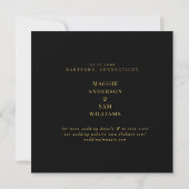 Regal Black & Gold Damask Hochzeit Save the Date (Rückseite)