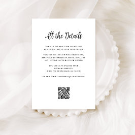 Regal Black und White | Hochzeitdetails QR Code Begleitkarte