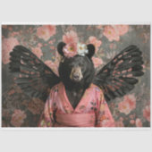 Regal Black Vintag Floral Bear Decoupage Seidenpapier (Vorderseite)