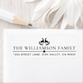 Regal Black & White Rentier Laurel Wreath Wappen (Insitu)