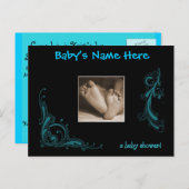 Regal Blue Baby Boy Dusche Einladung (Vorne/Hinten)