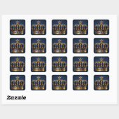 Regal Blue Crown Series Quadratischer Aufkleber (Blatt)