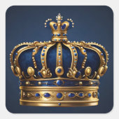 Regal Blue Crown Series Quadratischer Aufkleber (Vorderseite)