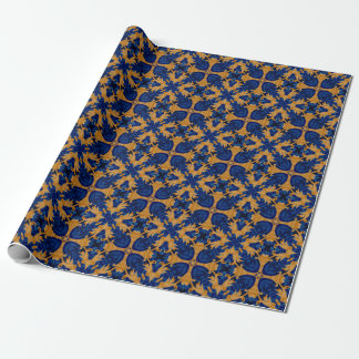 Regal Blue und Gold Motif Wappen Heraldry Geschenkpapier