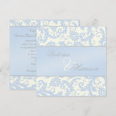 Regal Blue und Ivory Damask Einladung (Vorne/Hinten)