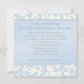 Regal Blue und Ivory Damask Einladung (Rückseite)