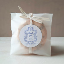 Regal Blue und White Vintag Baroque Frame Wedding